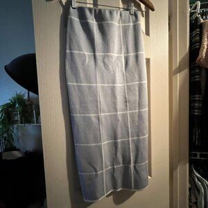 SOLD C/Meo collective gray grid midi skirt